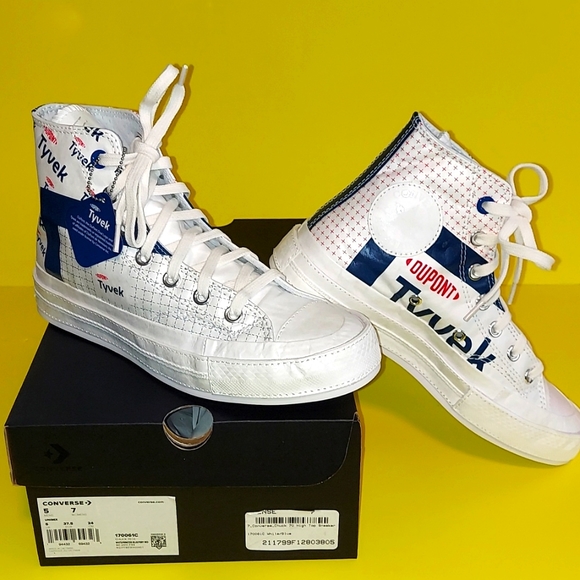 Converse Tyvek Limited Edition High Top Sneaker women's size 7 men's size 5 - Picture 13 of 13